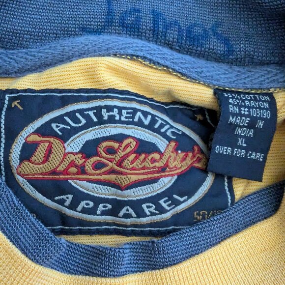 Dr. Lucky's Authentic Apparel-Men's- L -T-shirt-yellow-preowned - Picture 2 of 8